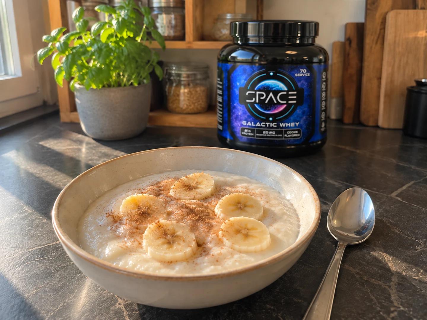 Pirinç kreması ve whey, servise hazır.
